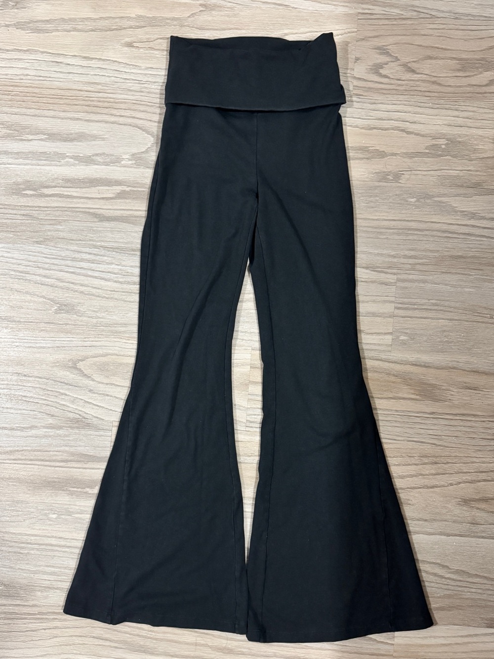OFFLINE by Aerie OG Foldover Super Flare High Rise Black Leggings Size Sm
